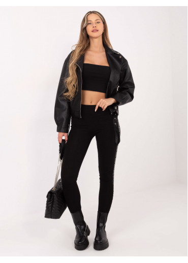 Čierne legíny s lampasmi