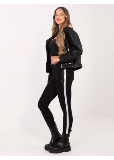 Čierne legíny s lampasmi