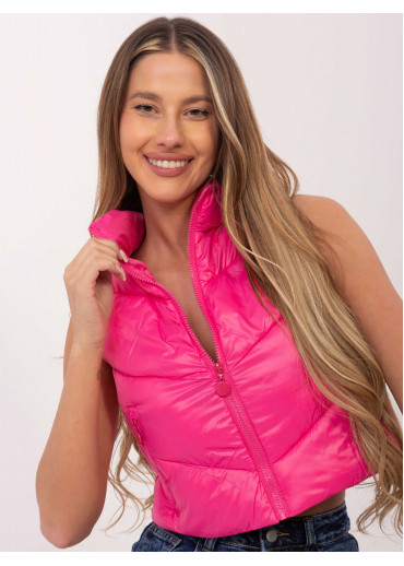 Tmavopúdrovo ružová prešívaná vesta