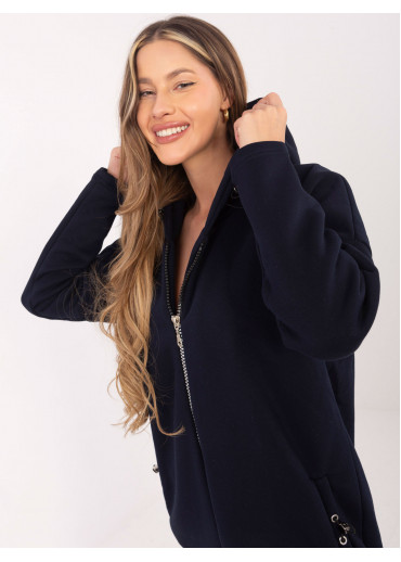 Tmavomodrá predĺžená mikina