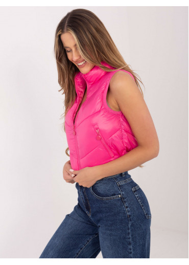 Tmavopúdrovo ružová prešívaná vesta