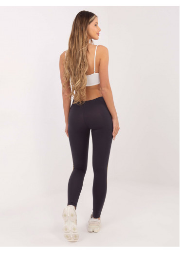 Grafitovo sivé legíny s lampasmi