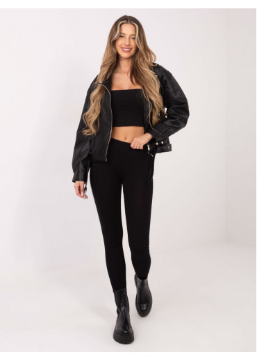 Čierne legíny s lampasmi