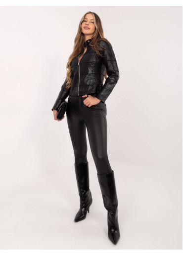 Čierna koženková bunda