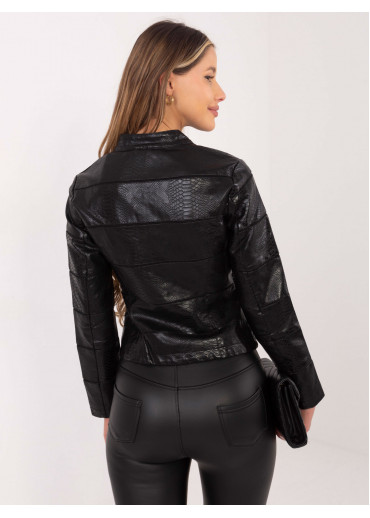 Čierna koženková bunda