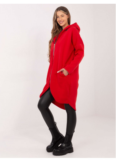 Červená predĺžená mikina