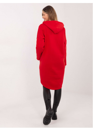 Červená predĺžená mikina