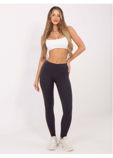 Grafitovo sivé legíny s lampasmi