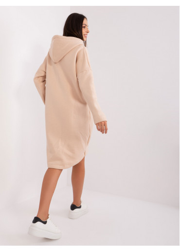 Béžovo hnedá predĺžená mikina