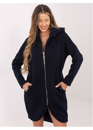 Tmavomodrá predĺžená mikina