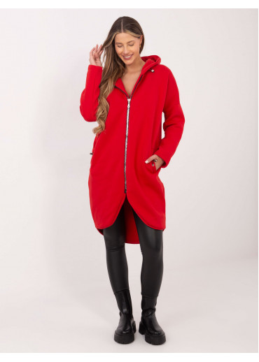 Červená predĺžená mikina