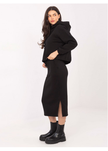 Čierna teplákova súprava so sukňou