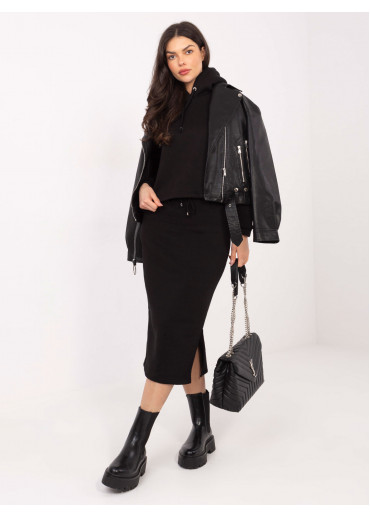 Čierna teplákova súprava so sukňou