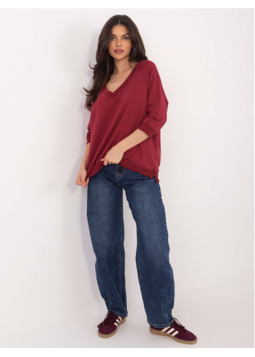 Bordovo červená mikina