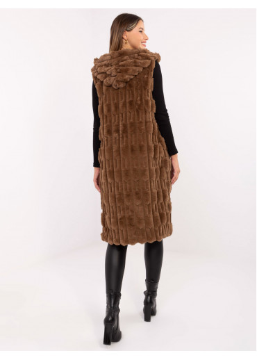 Béžovo hnedá dlhá vesta