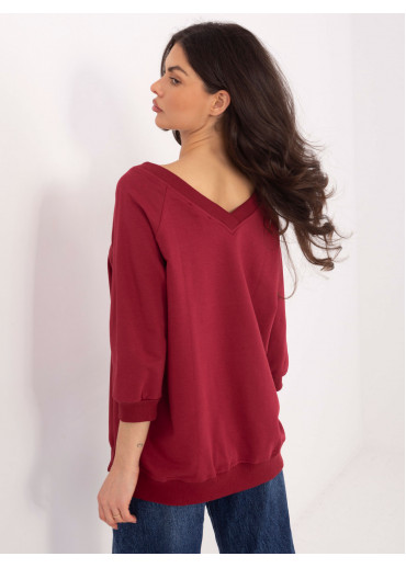 Bordovo červená mikina