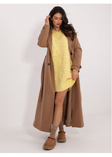 Vanilkovo žltý predĺžený sveter