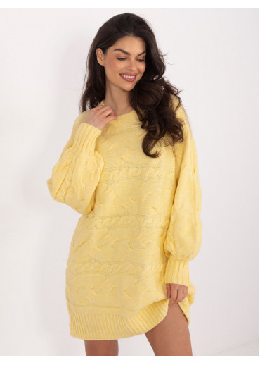 Vanilkovo žltý predĺžený sveter