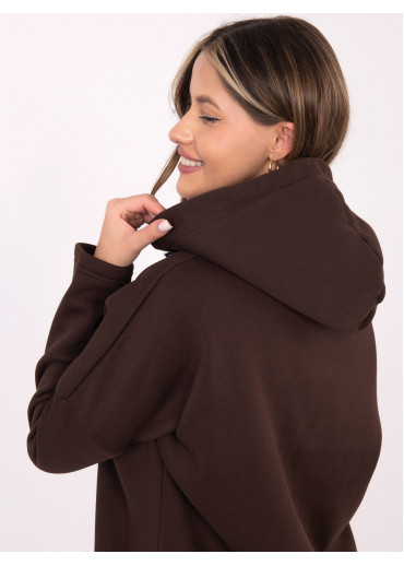 Hnedá predĺžená mikina