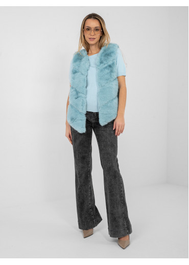 Svetlozelená kožušinová vesta