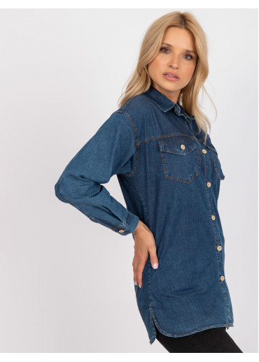 Tmavomodrá džínsová košeľa