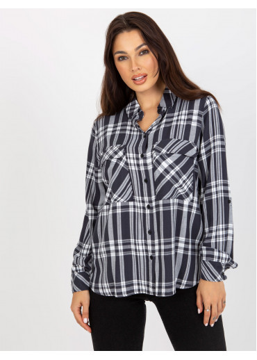 Tmavosivá károvaná blúzka