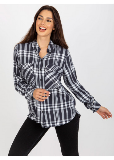 Tmavosivá károvaná blúzka