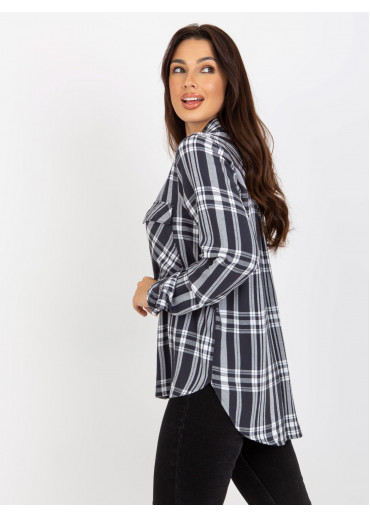 Tmavosivá károvaná blúzka
