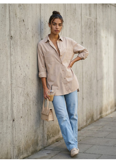 Béžovo hnedá košeľa