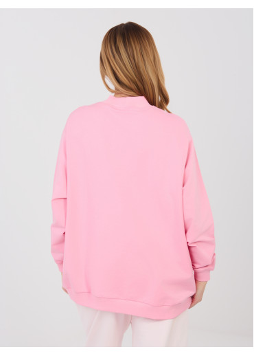 Ružová mikina so stojačikom