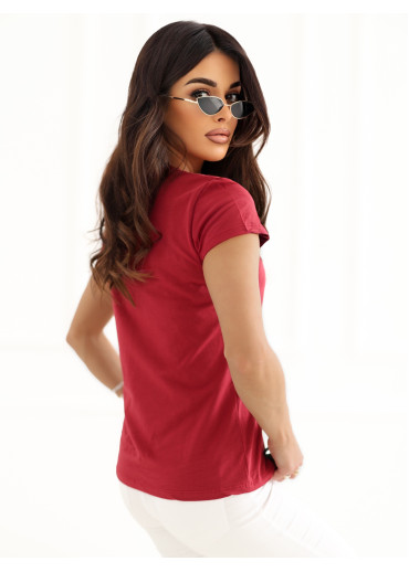 Bordovo červené basic tričko