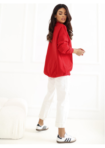 Červená mikina so stojačikom