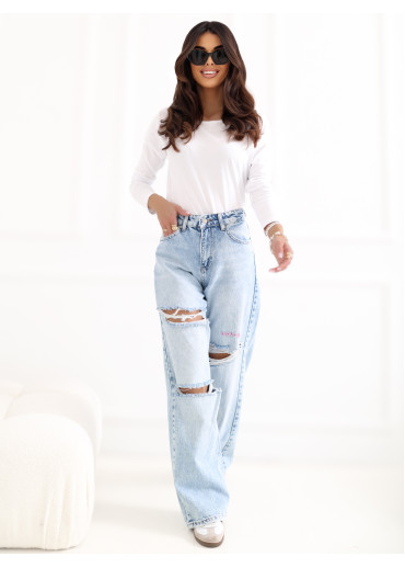 Biele basic tričko s dlhým rukávom