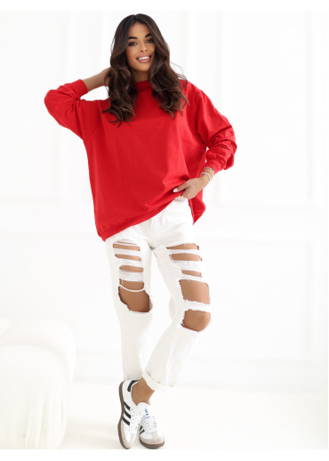 Červená mikina so stojačikom