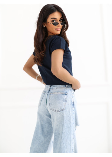 Modré basic tričko