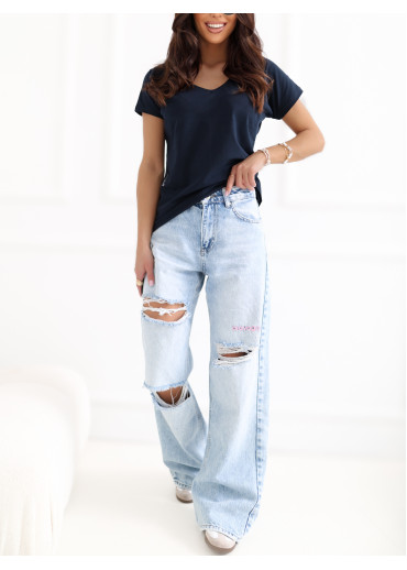 Modré basic tričko