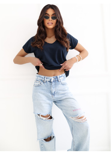 Modré basic tričko