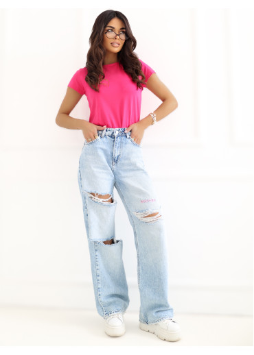 Fuchsiovo ružové basic tričko