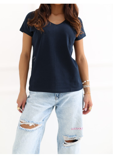 Modré basic tričko