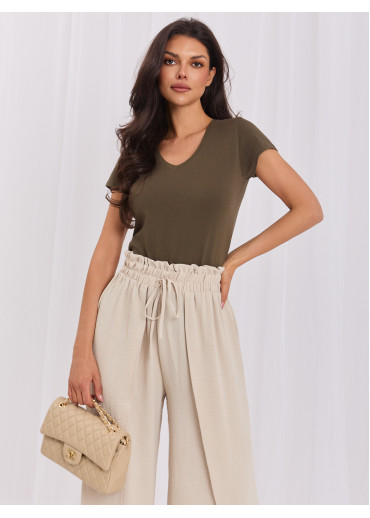 Khaki zelené basic tričko