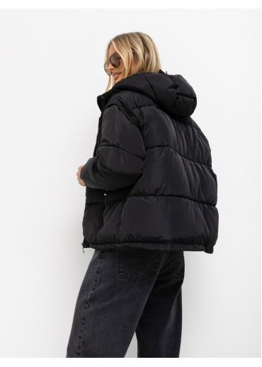 Čierna oversize bunda
