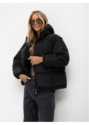 Čierna oversize bunda