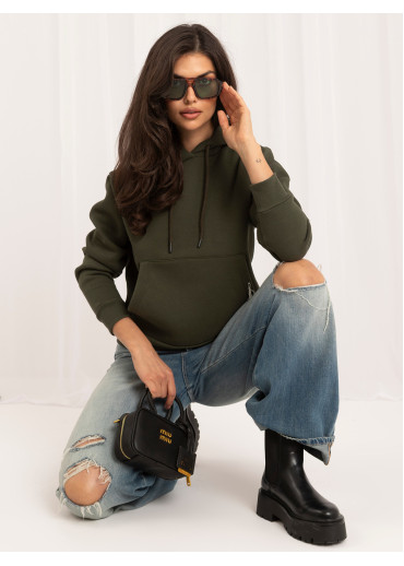 Khaki zelená basic mikina