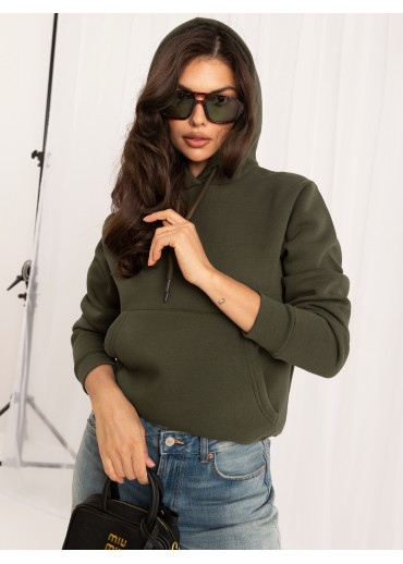 Khaki zelená basic mikina